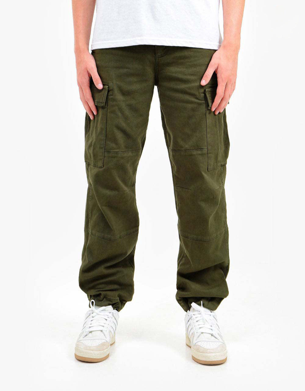 Mens - Organic Cotton Baggy Cargo Pants in Drab Olive Green | Superdry UK